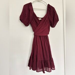 ALTAR’D STATE PLUM WRAP AND TIE MIDI DRESS SZ MEDIUM